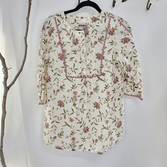 Fabindia cotton floral tunic top - Picture 1 of 7